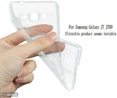 Coverblack Shock Proof Rubber Back Cover For Samsung Galaxy J7Transparent-thumb2