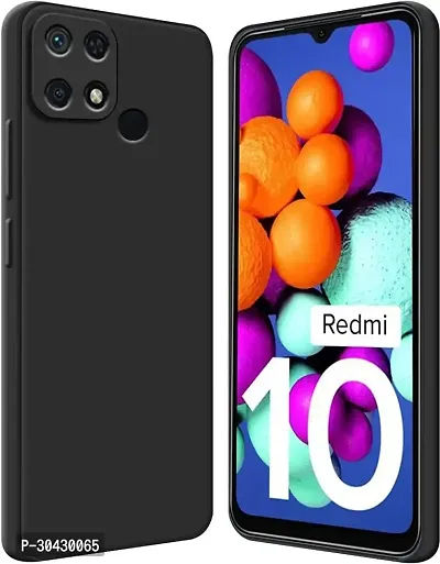 Modern Shock Proof Rubber Back Cover For Xiaomi Redmi 10CBlack-thumb0