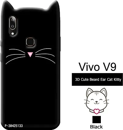 Modern Dual Protection Rubber Back Cover For Vivo V9 ProDark Black-thumb2