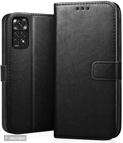 Coverblack Magnetic Case Artificial Leather,Silicon Flip Cover For Mi Redmi Note 11SVintage Starry Black-thumb2