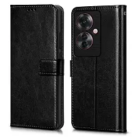 Coverblack Vintage Magnatic Closer Matte Leather Flip Cover For Oppo Cph2603 , F25 Pro 5GGravity Black-thumb1