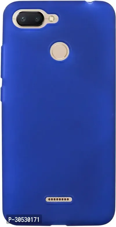 Coverblack Flexible Rubber Back Cover For Mi Redmi 6ARoyal Blue-thumb0