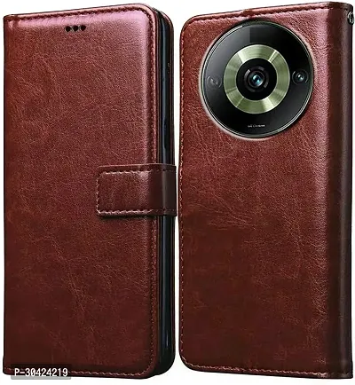 Coverblack Magnetic Case Artificial Leather,Rubber Flip Cover For Redmi A3 2024 ModelTan Brown