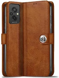 Coverblack Dual Protection Artificial Leather,Silicon Flip Cover For Mi Redmi 11Prime 4GVintage Brown-thumb1