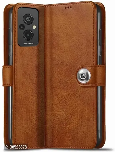 Coverblack Dual Protection Artificial Leather,Silicon Flip Cover For Mi Redmi 11Prime 4GVintage Brown-thumb2