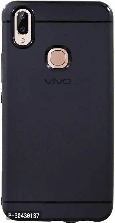 Coverblack Flexible Rubber Back Cover For Vivo 1806 , Vivo_V11Black-thumb0