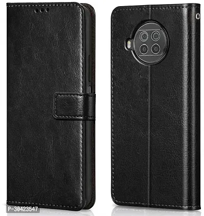 Coverblack Matte Finish Artificial Leather,Silicon Flip Cover For Xiaomi Mi 10I 5GVintage Starry Black-thumb2