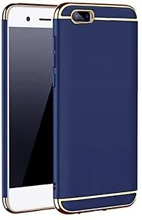 Modern Grip Case Plastic Back Cover For Oppo A1KNavy Blue-thumb1