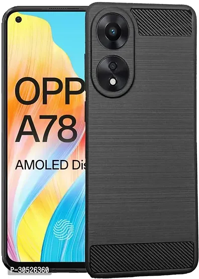 Classy Dual Protection Rubber Back Cover For Oppo A78 4G-thumb2