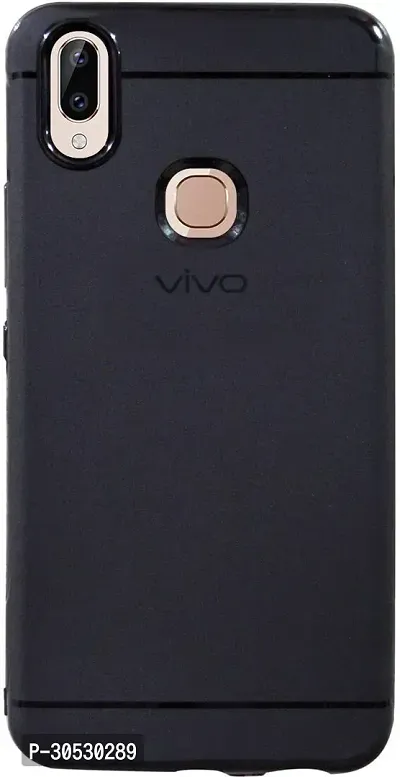 Coverblack Flexible Rubber Back Cover For Vivo 1806 , Vivo_V11Black-thumb0