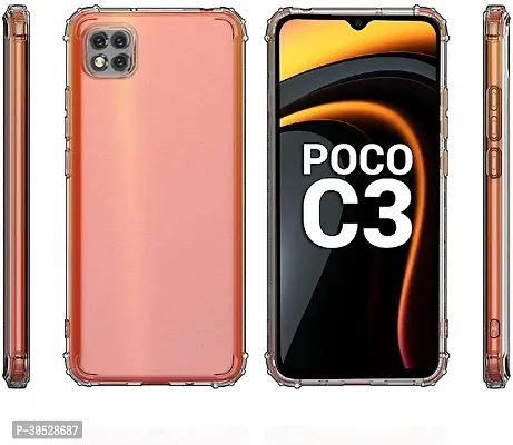 Coverblack Flexible Rubber Back Cover For Poco C3Transparent