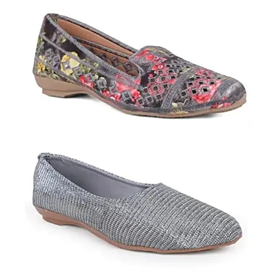 Fabbmate Trendy and Fashionable Collection Casual Shoes for Women's Combo of 2 UK 5 Multicolor 375