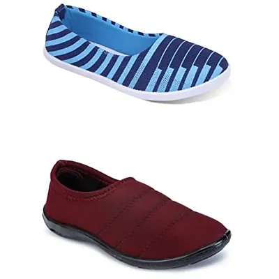 Fabbmate Trendy and Fashionable Collection Casual Shoes for Women's Combo of 2 UK 5Multicolor 200