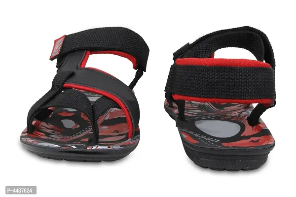 Men's Stylish and Trendy Red Printed Synthetic Casual Comfort Sandals-thumb3
