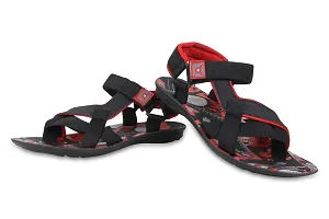 Men's Stylish and Trendy Red Printed Synthetic Casual Comfort Sandals-thumb1