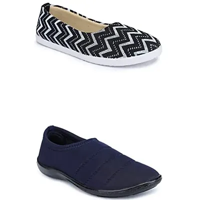 Fabbmate Trendy and Fashionable Collection Casual Shoes for Women's Combo of 2 UK 6Multicolor 128