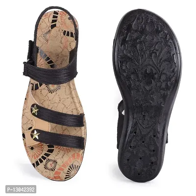 Fabbmate Trendy Collections of Sandal for Women's Black UK 4-thumb3