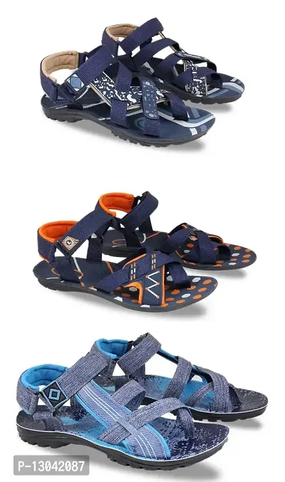 Fabbmate Men's Combo Pack of 3 Sandals (220-BGBLU-218-NAVOR-219-BLU)-thumb0