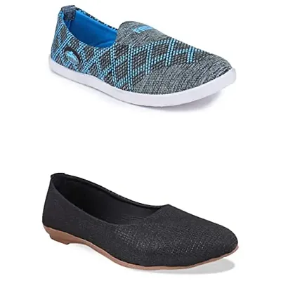 Fabbmate Trendy and Fashionable Collection Casual Shoes for Women's Combo of 2 Multicolor 106