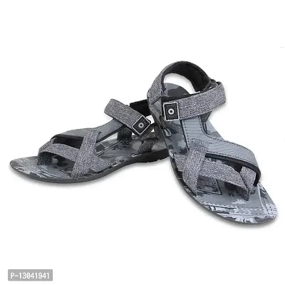 Fabbmate Men's Combo Pack of 2 Sandals (212-BLKRD-216-GRY)-thumb3