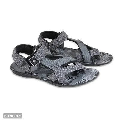 Grey Synthetic Sandals For Men-thumb0