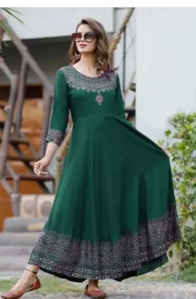 Elegant Rayon Anarkali Kurta For Women