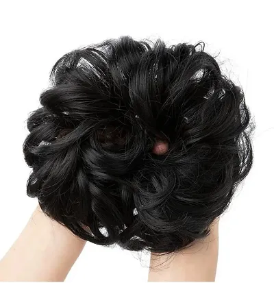 Samyak Synthetic funky messy hair bun hair extension for instant hair style ,pack of 1, black