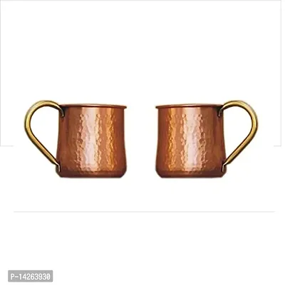 Stylish Fancy Copper Mugs With Lacquer Layer 500 Ml (Set Of 2)