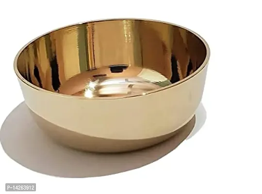 Stylish Fancy Kansa-Bronze Solid Bowl - 150 Ml, 1 Piece, Gold-thumb0