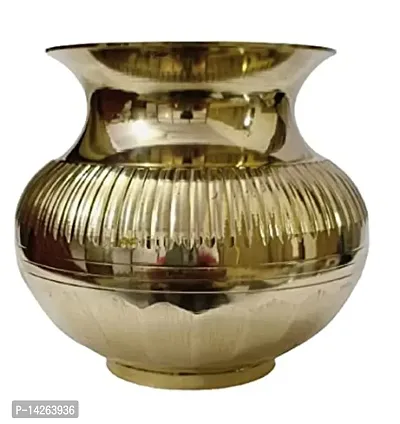 Stylish Fancy Puja Brass Kalash Lota - Golden Kalash Lota For Pooja (Pa No 4) Weight - 300-thumb0