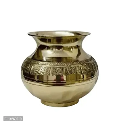 Stylish Fancy Traditional Brass Golden Kalash Lota For Pooja, Festival, (Fancy No 4) Weight - 300-thumb0