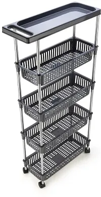 5 Layer Slim Rack With Handle-Grey-thumb2