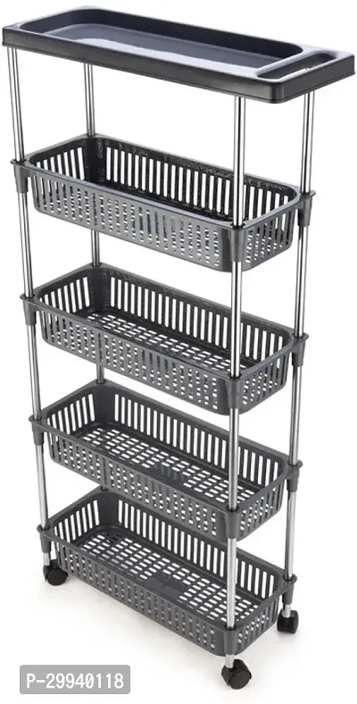 5 Layer Slim Rack With Handle-Grey-thumb2