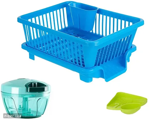 Stylish Multicolor Plastic 3 Layers Racks And Holders With Chopper  For Kitchen-thumb0