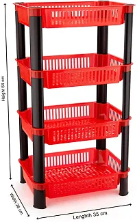 Stylish Red Plastic 4 Layers Racks And Holders For Kitchen-thumb2