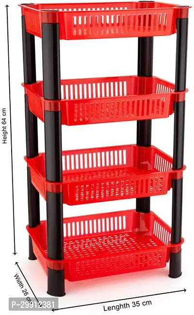 Stylish Red Plastic 4 Layers Racks And Holders For Kitchen-thumb3