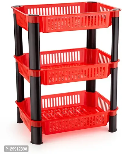 Stylish Red Plastic 3 Layers Racks And Holders For Kitchen-thumb0