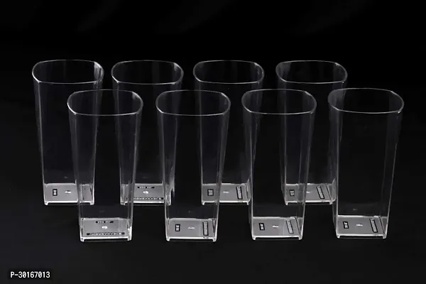 Elite Transparent Unbreakable Plastic Glass Set Of 8-thumb0