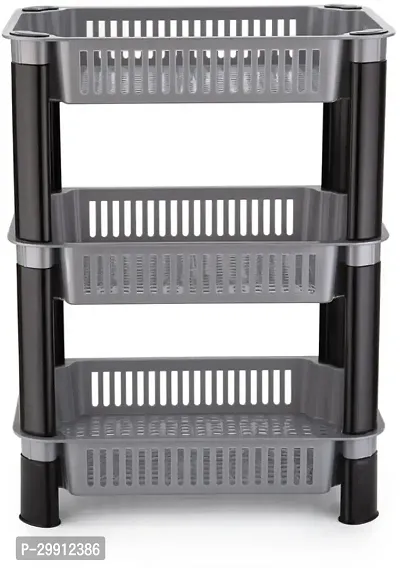 Stylish Grey Plastic 3 Layers Racks And Holders For Kitchen