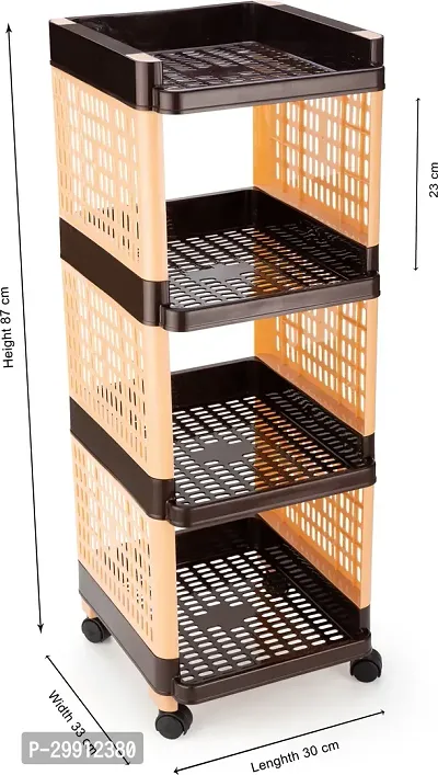 Stylish Beige Plastic 4 Layers Racks And Holders For Kitchen-thumb3