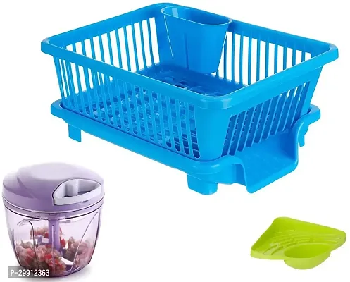 Stylish Multicolor Plastic 3 Layers Racks And Holders With Chopper  For Kitchen-thumb0