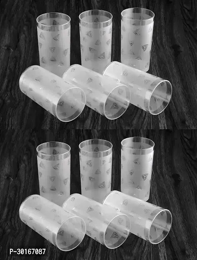 Elite Transparent Unbreakable Plastic Glass Set Of 12-thumb2