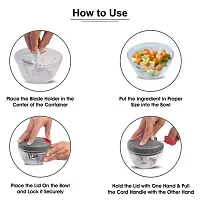 All In One 3 Blade Maual Chopper Mini Handy and Compact Chopper for Effortlessly Chopping Vegetables and Fruits for Your Kitchen-thumb3