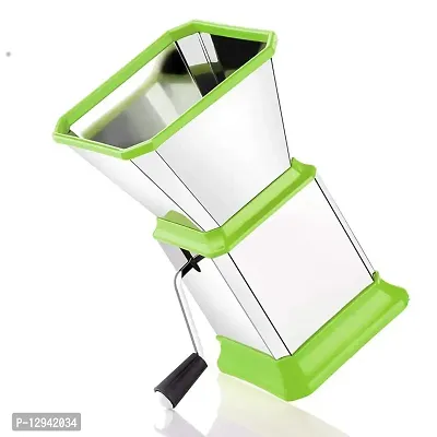 Finner Easy to use Stainless Steel with ABS Manual Chopper Cutter Onion Chilly Dry Fruit & Vegetable Cutter Chopper -(Green)-thumb0