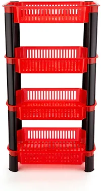 Stylish Red Plastic 4 Layers Racks And Holders For Kitchen-thumb1