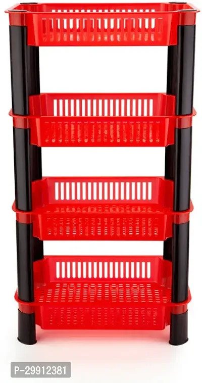 Stylish Red Plastic 4 Layers Racks And Holders For Kitchen-thumb2