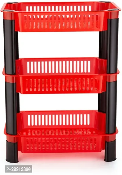 Stylish Red Plastic 3 Layers Racks And Holders For Kitchen-thumb2