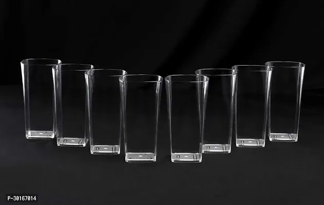 Elite Transparent Unbreakable Plastic Glass Set Of 8-thumb0