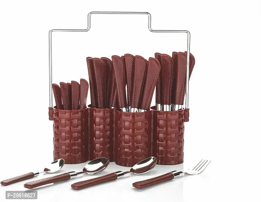 Stainless Steel Cutlery Set-Brown Pack Of 24