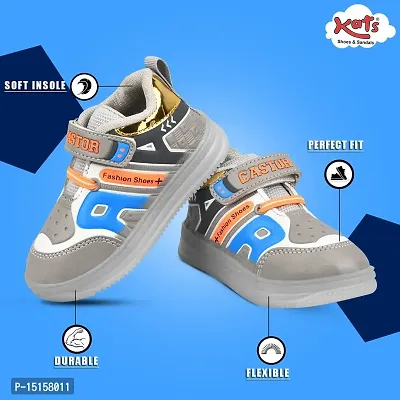 KATS JRDN-5 Kids Unisex Comfy Mid-Top Casual Chunky Streetwear Fashion Sneakers Shoes with Light Blink for 1-5 Years Boys and Girls-thumb5